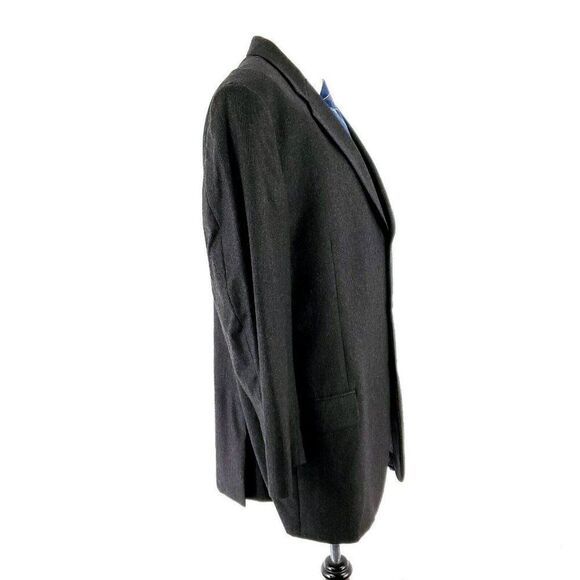 Joseph Abboud Flannel Wool 3 Button Sport Coat 42R OR Slim Fit 44R Gray Check - Picture 6 of 10